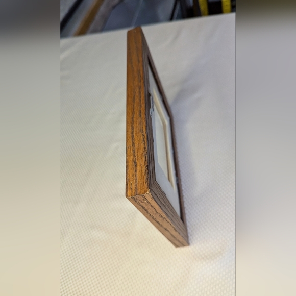Solid wood honey oak picture frame Double mat board rectangular glass Vtg. - Picture 8 of 8
